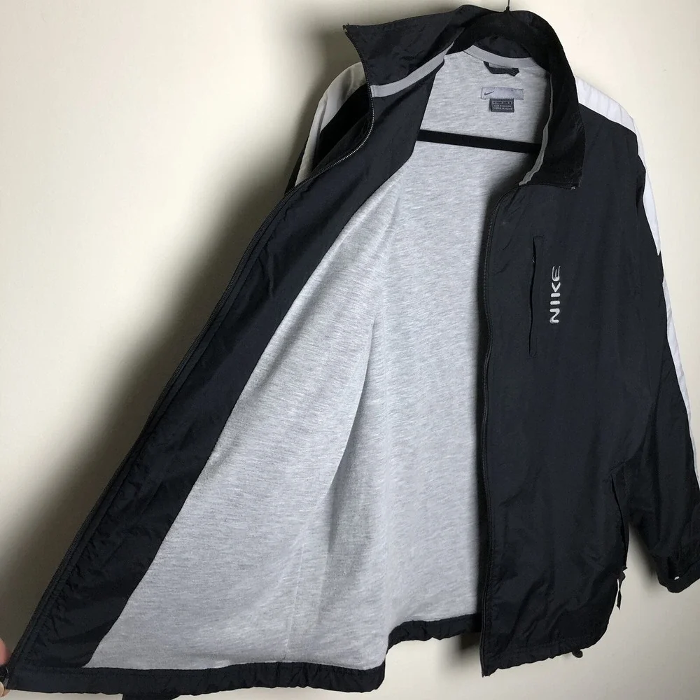 Vintage Nike Full Zip Lined Windbreaker Track Jacket & Pants Black Men's Sz L